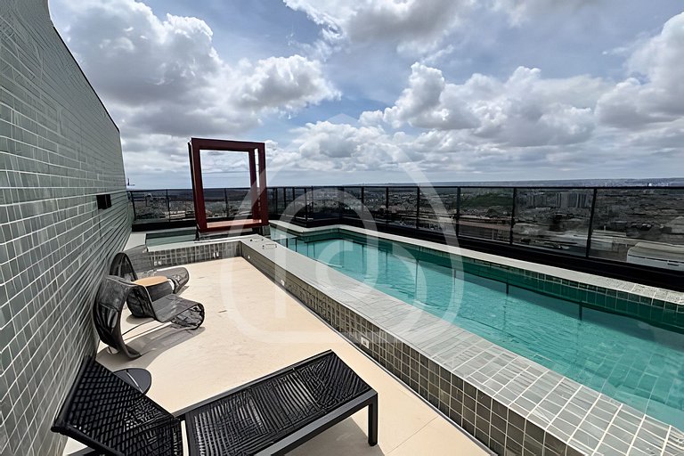 Studio completo com academia e piscina 1204