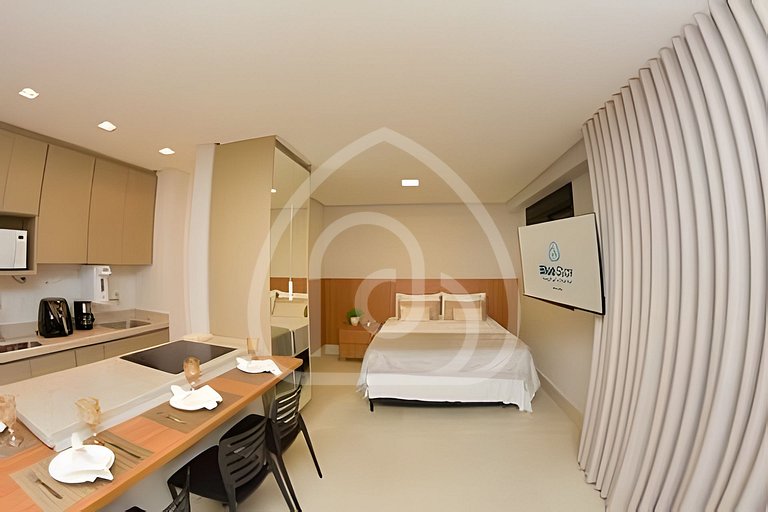 Studio completo com academia e piscina 1204