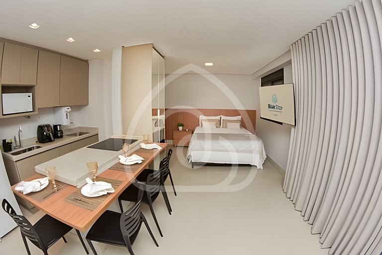 Studio completo com academia e piscina 1204