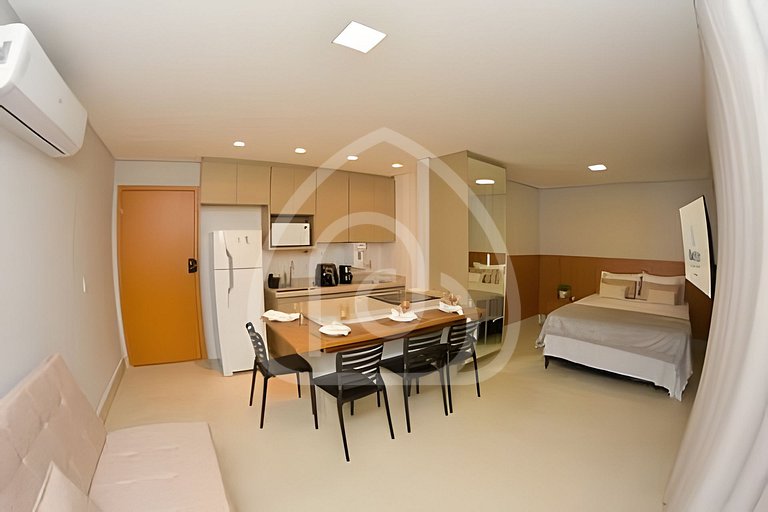 Studio completo com academia e piscina 1204