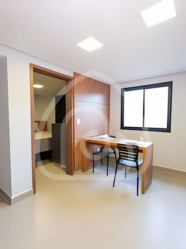Apartamento de 1 quarto, novo e completo, próximo à UniEvang
