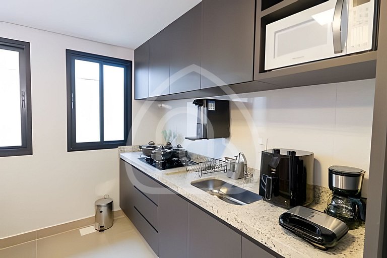 Apartamento de 1 quarto, novo e completo, próximo à UniEvang